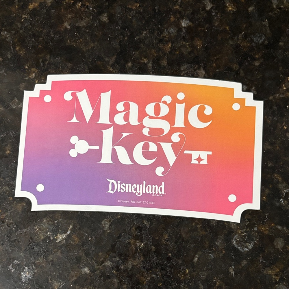 Disneyland Magic Key Magnet - Pink and Orange